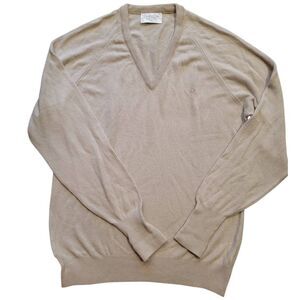 Vintage Christian Dior Sweater Men's Large Cream Orlon Acrylic V Neck Soft